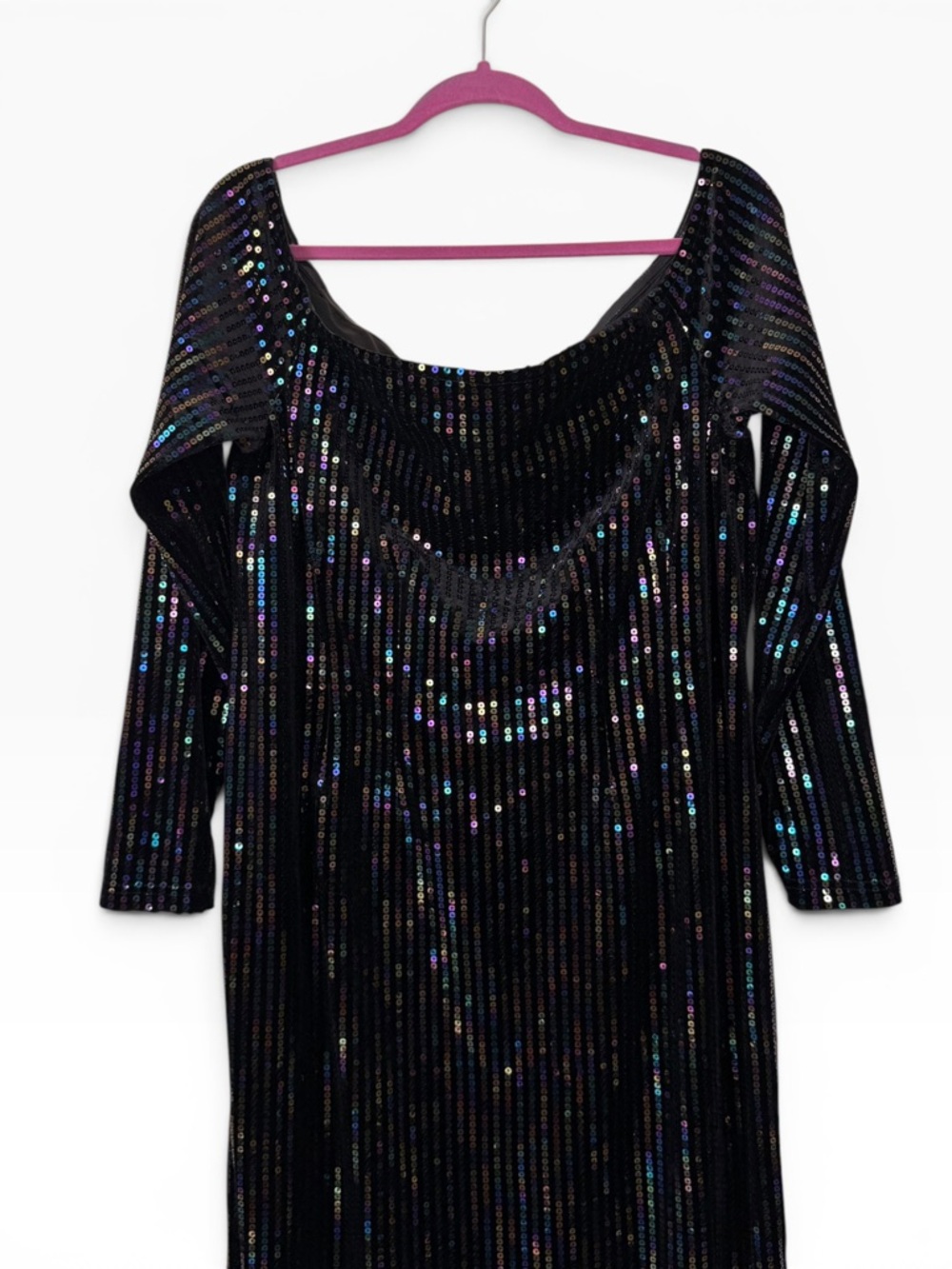 Gabrielle Union Black Long Sleeve Sequin Dress NEW With Tags XLarge - Picture 4 of 6